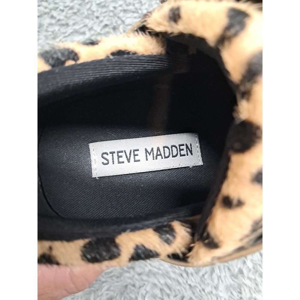 Steve Madden Shoes Women's Size 9.5M Cliff Leopard Print Lace-Up Wedge Sneakers - Picture 9 of 10